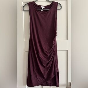 Leith Bodycon Ruched Sleeveless Dress - Burgundy Red